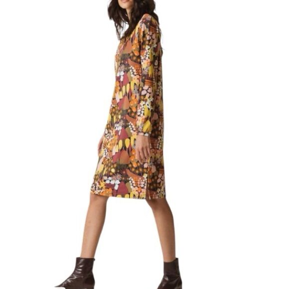 SKFK Balentina Print Stretch Cotton L/S T-Shirt Dress Pockets NWT - Picture 3 of 7